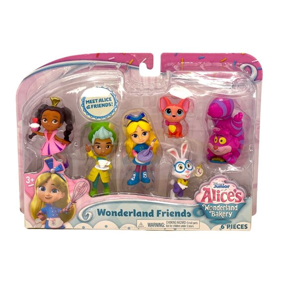 Disney Junior Alice's Wonderland Bakery Friends 6-Piece Figurine Set 3" NEW! - Picture 2 of 14